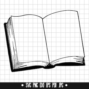 Open Book SVG, Open Book DXF, Open Book PNG, Open Book Cut File, Clipart, Digital File, Svg File, Silhouette, Instant Download