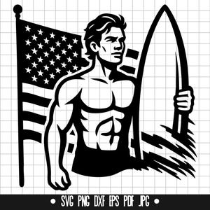 Usa Surfboard Flag - Etsy