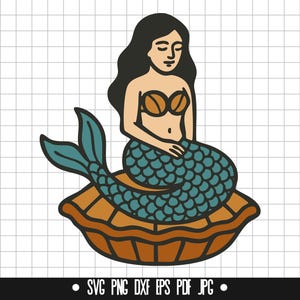 Meerjungfrau-Svg, Meerjungfrau-Svg, Meerjungfrau-Svg, Ozean-Mädchen-Svg, Muschel-Svg, Fantasie-Meerjungfrau-Svg, Unterwasser-Svg, Meerjungfrau Clipart Art, Meerjungfrau DXF