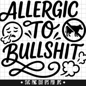Allergisch gegen Bullshit Schmuck, lustiger Swirl Schmuck, kein BS Emoji Druck, schwören Schmuck, grober Humor Schmuck, handbeschriftetes Geschenk, sarkastisches Geschenk