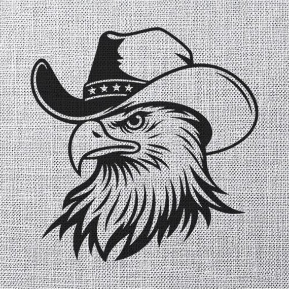 ワシのSVG、カウボーイワシのDXF、ウエスタンワシのPNG、愛国的な