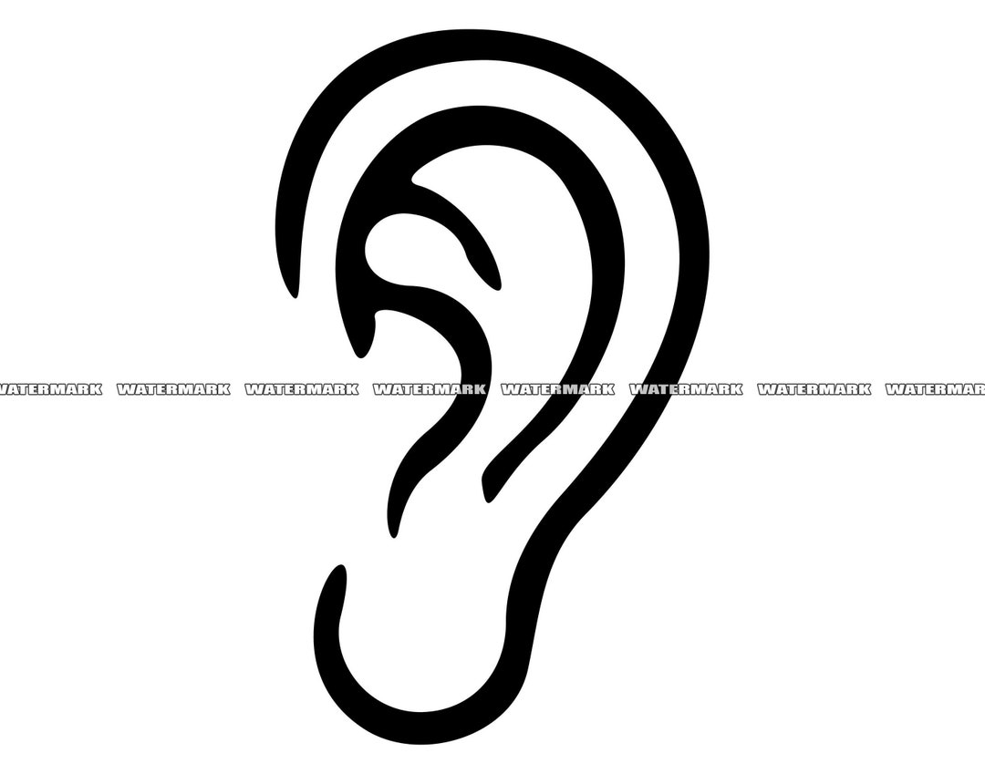 Ear SVG, Ear Cut File, Ear DXF, Ear PNG, Ear Clipart, Ear Silhouette, Ear Cricut File Etsy