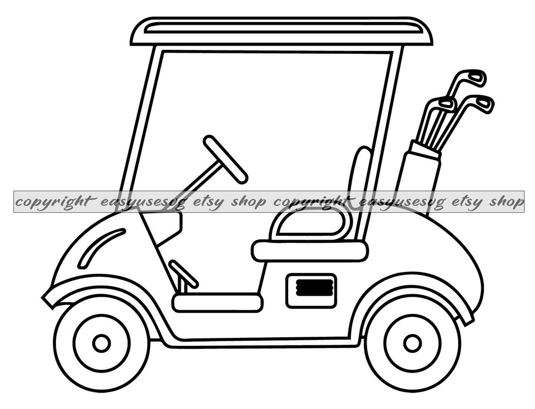 Golf Cart SVG, Golf Cart DXF, Golf Cart PNG, Golf Cart Clipart, Golf ...