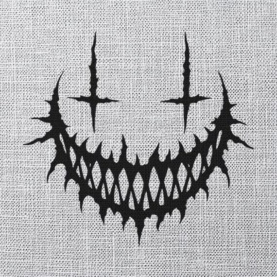 Scary Face SVG, Horror Smile DXF, Creepy PNG, Halloween Cut File
