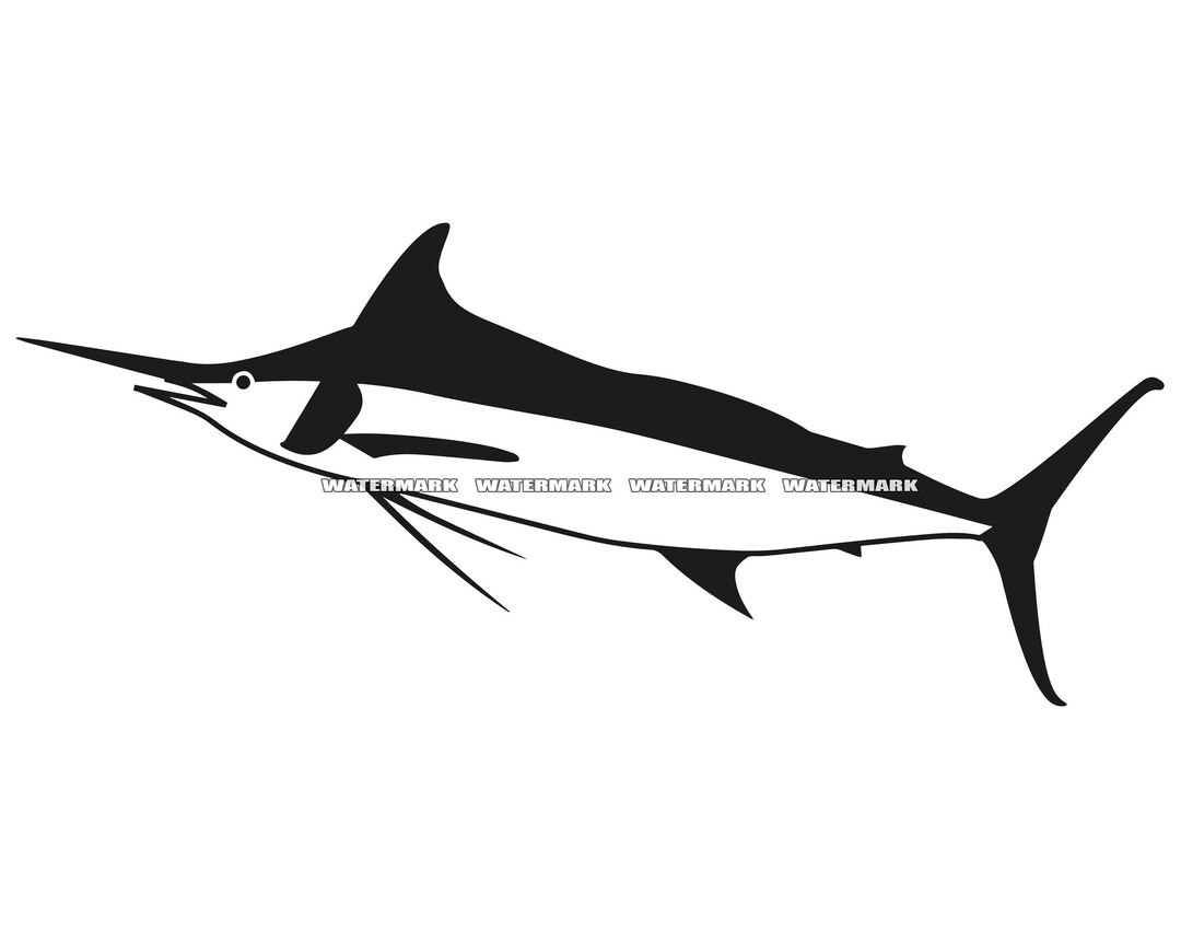 Swordfish SVG 2 Swordfish Cut File Swordfish DXF Etsy México