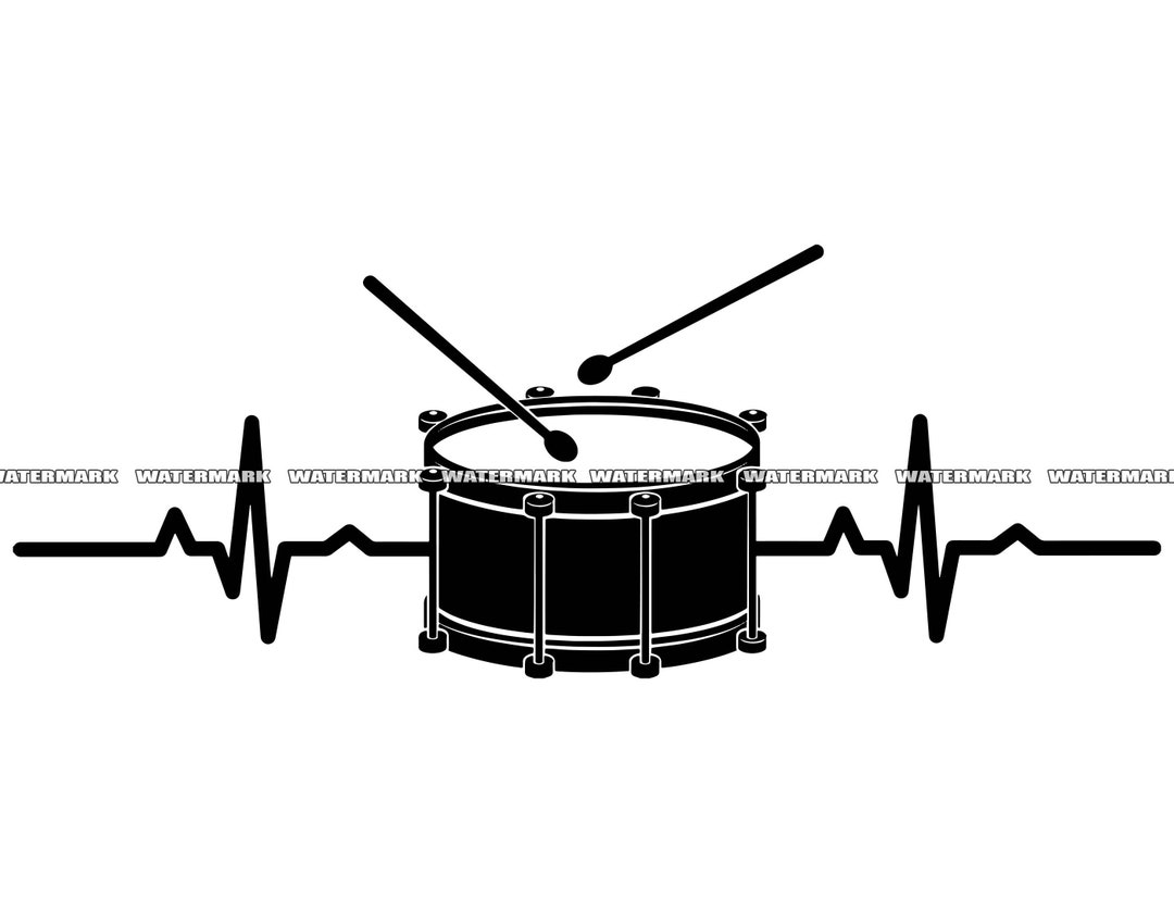 Drum SVG Heartbeat Ekg Lover Cut File DXF PNG Clipart Etsy