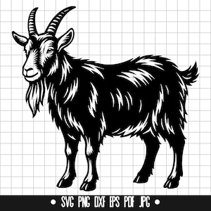 Goat SVG, Goat DXF, Goat PNG, Goat Cut File, Clipart, Digital File, Svg File, Silhouette, Instant Download