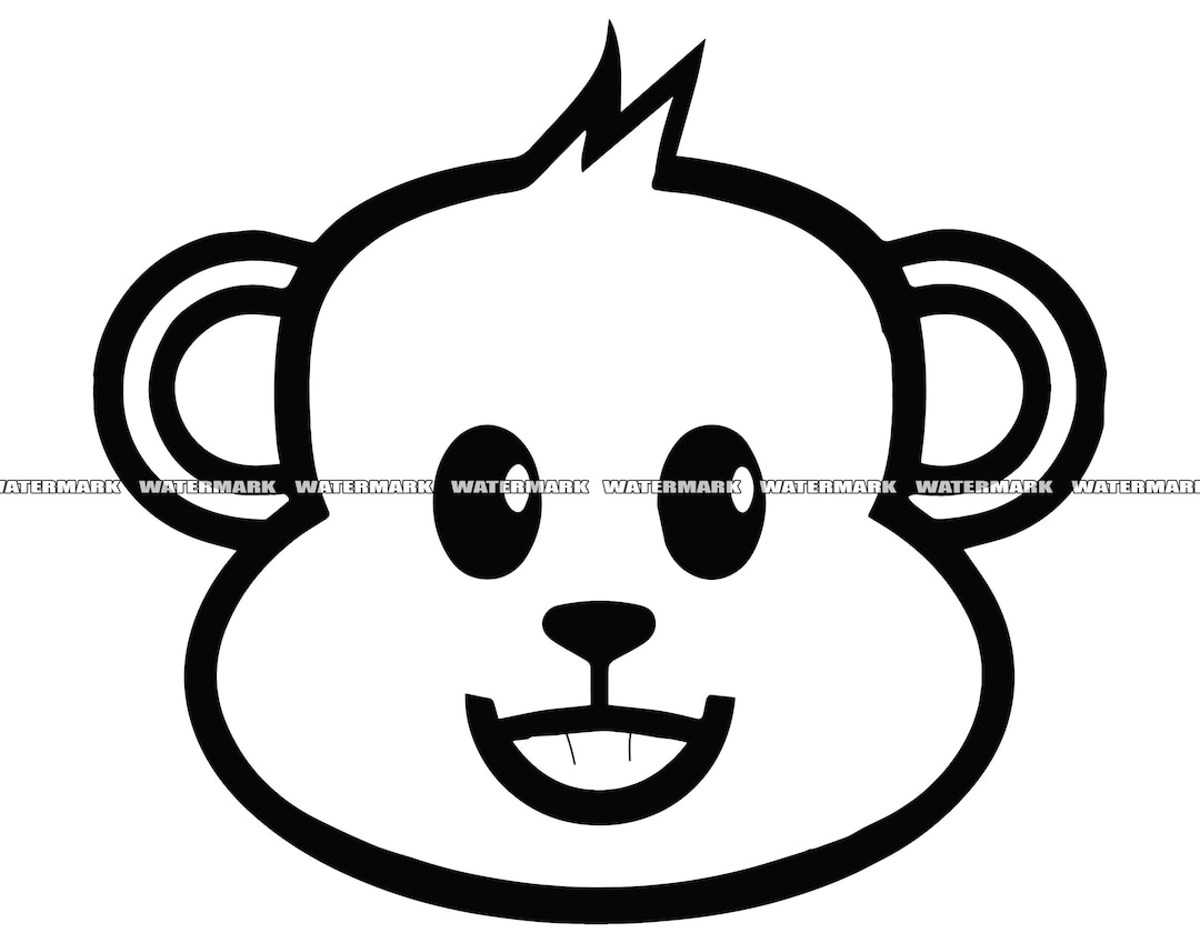 Cute Monkey Face SVG 3 Cute Monkey Face Cut File Cute Etsy