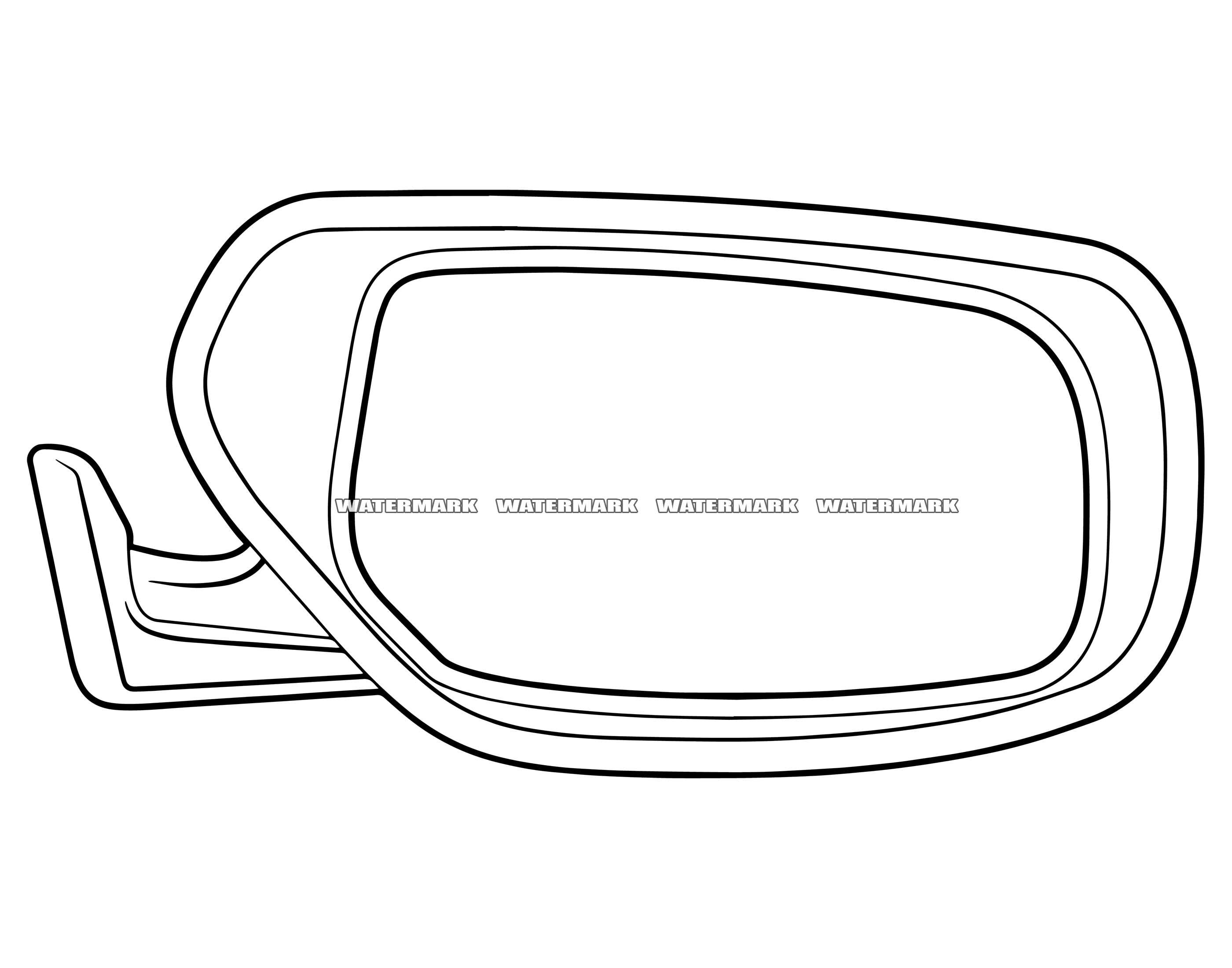 Car Side Mirror Outline SVG DXF PNG Cut File Silhouette Etsy