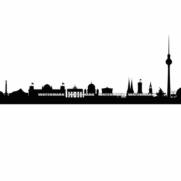 Berlin Skyline SVG, #1, Berlin Skyline Cut File, Berlin Skyline DXF, Berlin Skyline PNG, Berlin Skyline Clipart, Berlin Skyline Silhouette