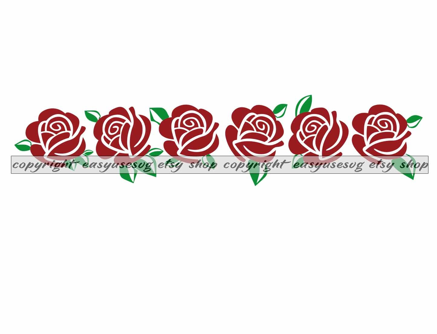 Rose Border SVG Rose Svg Rose Border DXF Rose Border PNG Etsy
