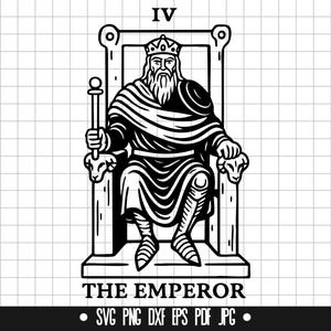 El Emperador SVG, Emperador del Tarot DXF, Emperador PNG, Archivo de Corte del Tarot, Clipart, Archivo Digital, Archivo SVG, Silueta, Descarga Instantánea