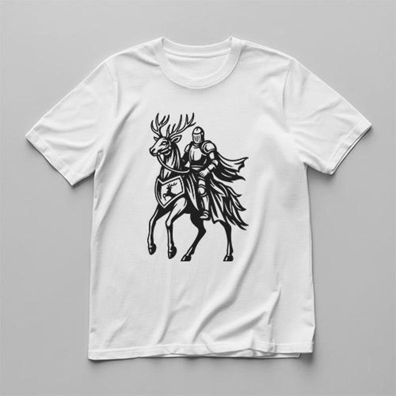 St Teilo Riding Stag Knight Stag SVG, Knight Stag DXF, Knight Stag PNG, Knight Stag Cut File ...
