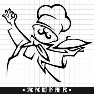 Chef SVG, Chef DXF, Chef PNG, Chef Cut File, Clipart, Digital File, Svg File, Silhouette, Instant Download