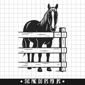 Clôture de cheval SVG, cheval de ferme DXF, PNG rustique, cheval couper fichier, Clipart, fichier numérique, fichier Svg, Silhouette, téléchargement immédiat