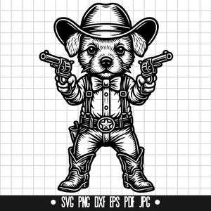 Cowboy Dog SVG, Cowboy Dog DXF, Cowboy Dog PNG, Cowboy Dog Cut File, Clipart, Digital File, Svg File, Silhouette, Instant Download