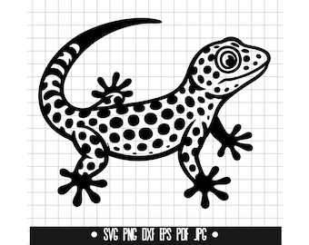 Gecko Lizard SVG, Gecko Lizard DXF, Gecko Lizard PNG, Gecko Lizard Cut File, Clipart, Digital File, Svg File, Silhouette, Instant Download