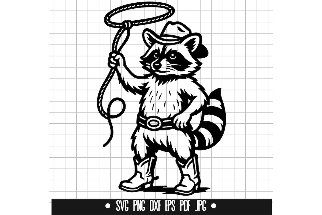 Cowboy Raccoon Svg, Western Raccoon Svg, Lasso Svg, Wild West Svg ...