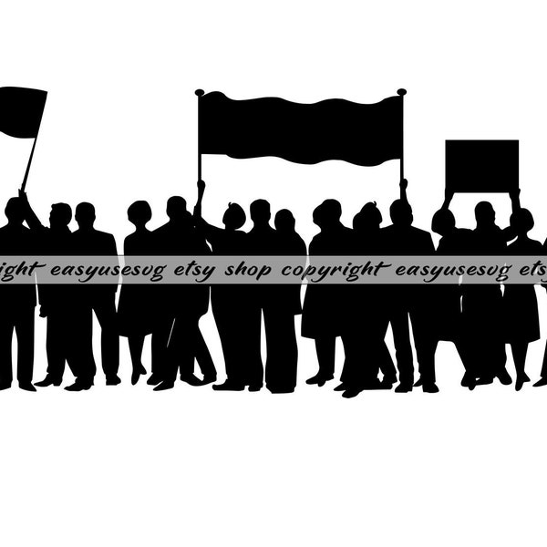 Protest March SVG, Protest March DXF, Protest March PNG, Protest March Clipart, Protest March Silhouette, Protest March Cut File