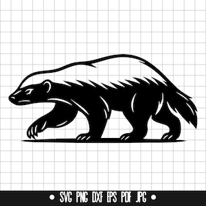 Honey Badger SVG, Badger DXF, Badger PNG, Animal Cut File, Clipart, Digital File, Svg File, Silhouette, Instant Download