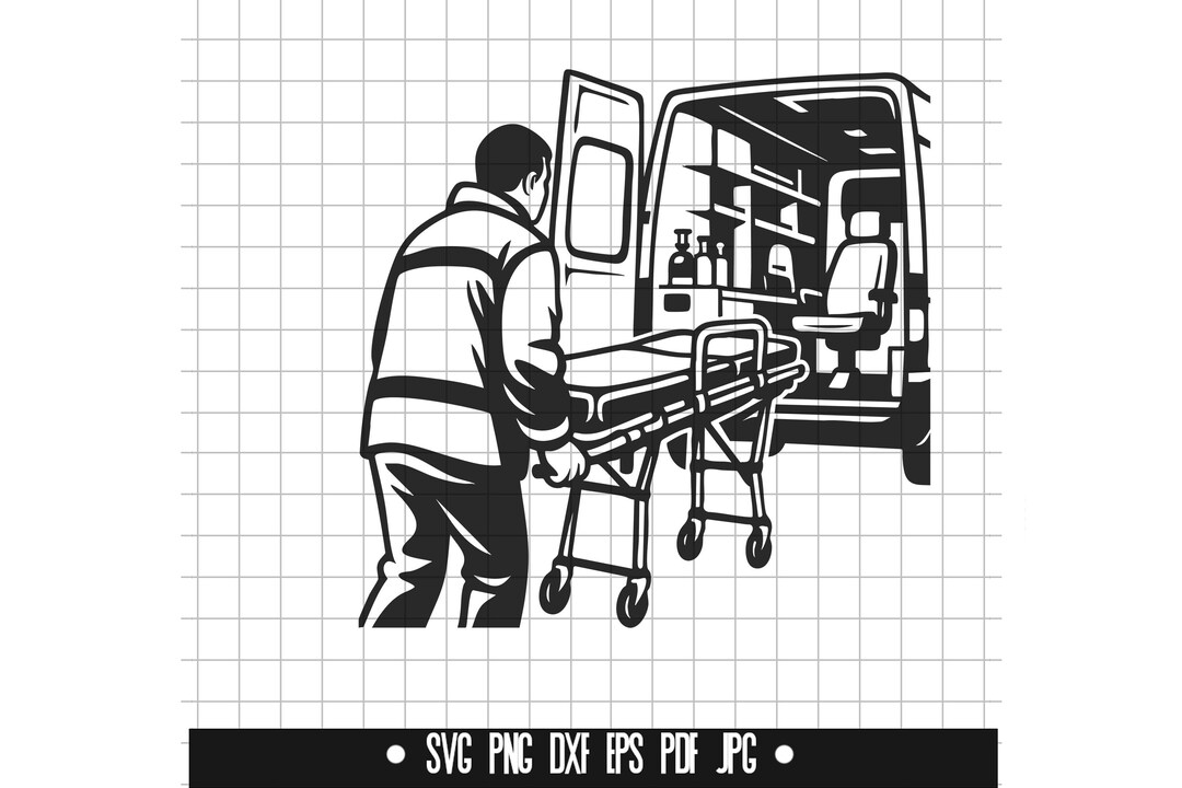 Ambulance SVG, EMT Worker DXF, Emergency Png, Ambulance Cut File ...
