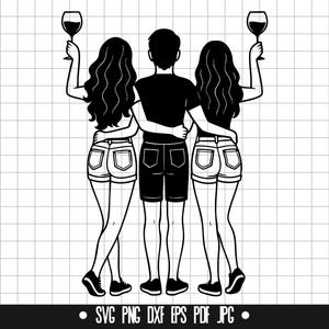 Bff SVG, Ragazzo e Ragazza DXF, Migliori Amici PNG, Migliori Amici Svg, File di taglio per l'abbraccio di gruppo dei migliori amici, Clipart Bff Svg, Download istantaneo