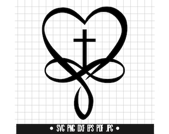 Herz Kreuz SVG, Herz Kreuz DXF, Herz Kreuz PNG, Cut Datei, Clipart, digitale Datei, SVG, Silhouette, Instant Download