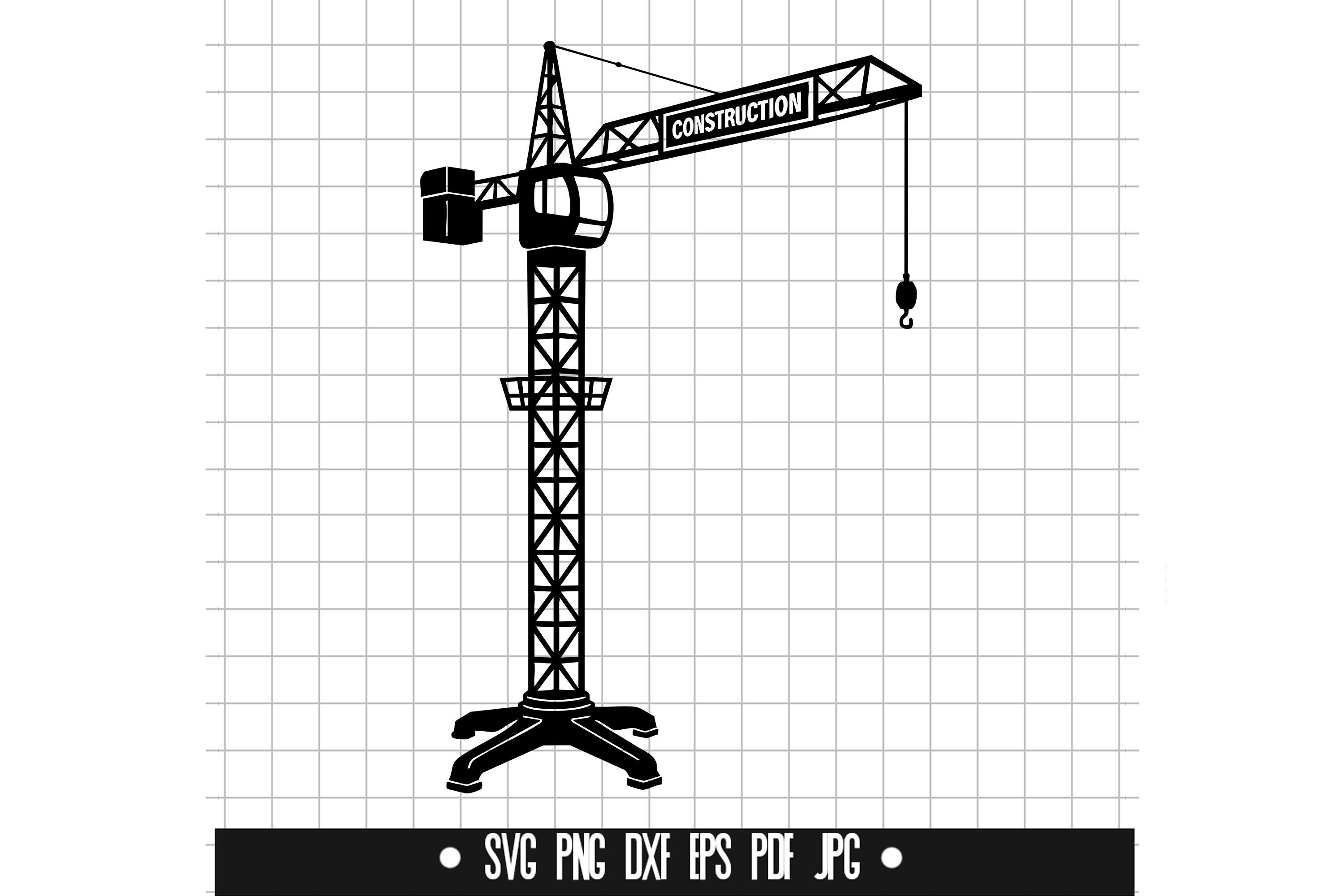 Crane Rigging Svg Construction Crane Svg, Crane Svg, Building Equipment Svg, Heavy ...
