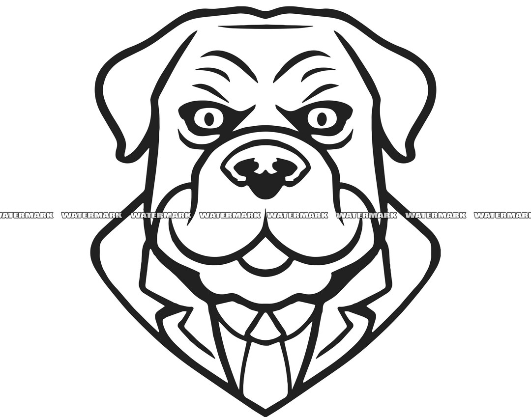 Bullmastiff With Business Suit SVG 6 Breed Animal Pet Clothes Puppy Dog