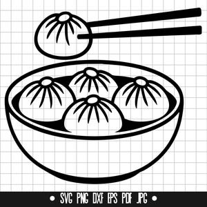 Bolinho Bao SVG, Bolinho Bao DXF, Bolinho Bao PNG, Arquivo de Corte de Bolinho Bao, Clipart, Arquivo Digital, Arquivo SVG, Silhueta, Download Instantâneo
