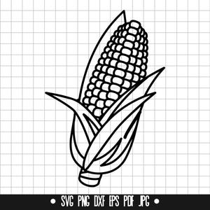 Corn SVG, Corn Cut File, Corn DXF, Corn PNG, Corn Clipart, Corn Silhouette, Corn Cricut