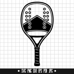 Padel Bat SVG, Padel Bat DXF, Padel Bat PNG, Padel Bat Cut File, Clipart, Plik cyfrowy, Plik Svg, Sylwetka, Natychmiastowe pobieranie
