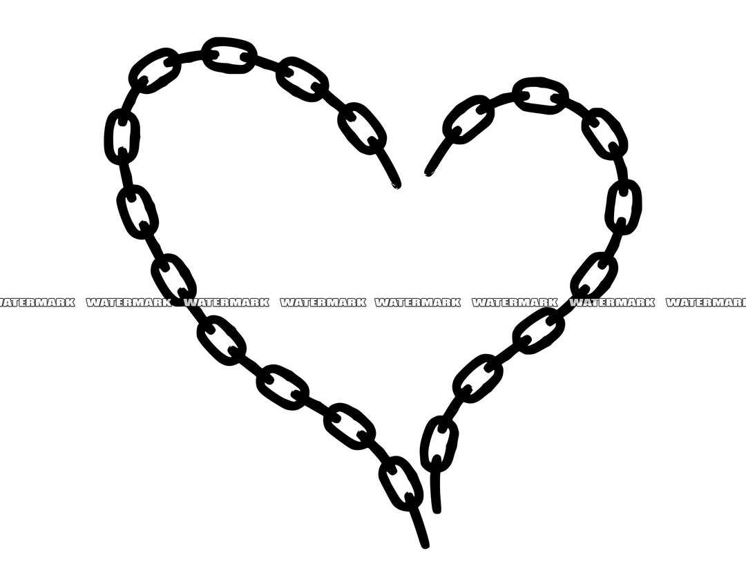 Chain Heart SVG, Chain Heart Cut File, Chain Heart DXF, Chain Heart PNG ...