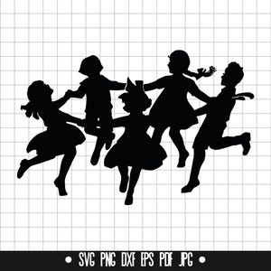 Kids Playing SVG, Kids Playing Cut File, Kids Playing DXF, Kids Playing PNG, Kids Playing Clipart, Kids Playing Silhouette, Cricut File