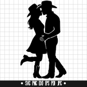 Cowboy Paar svg, Cowboy Kuss svg, Western Liebessvg, Land Paar svg, Bauernhof Hochzeit svg, Rodeo svg, Cowboy Mädchen svg