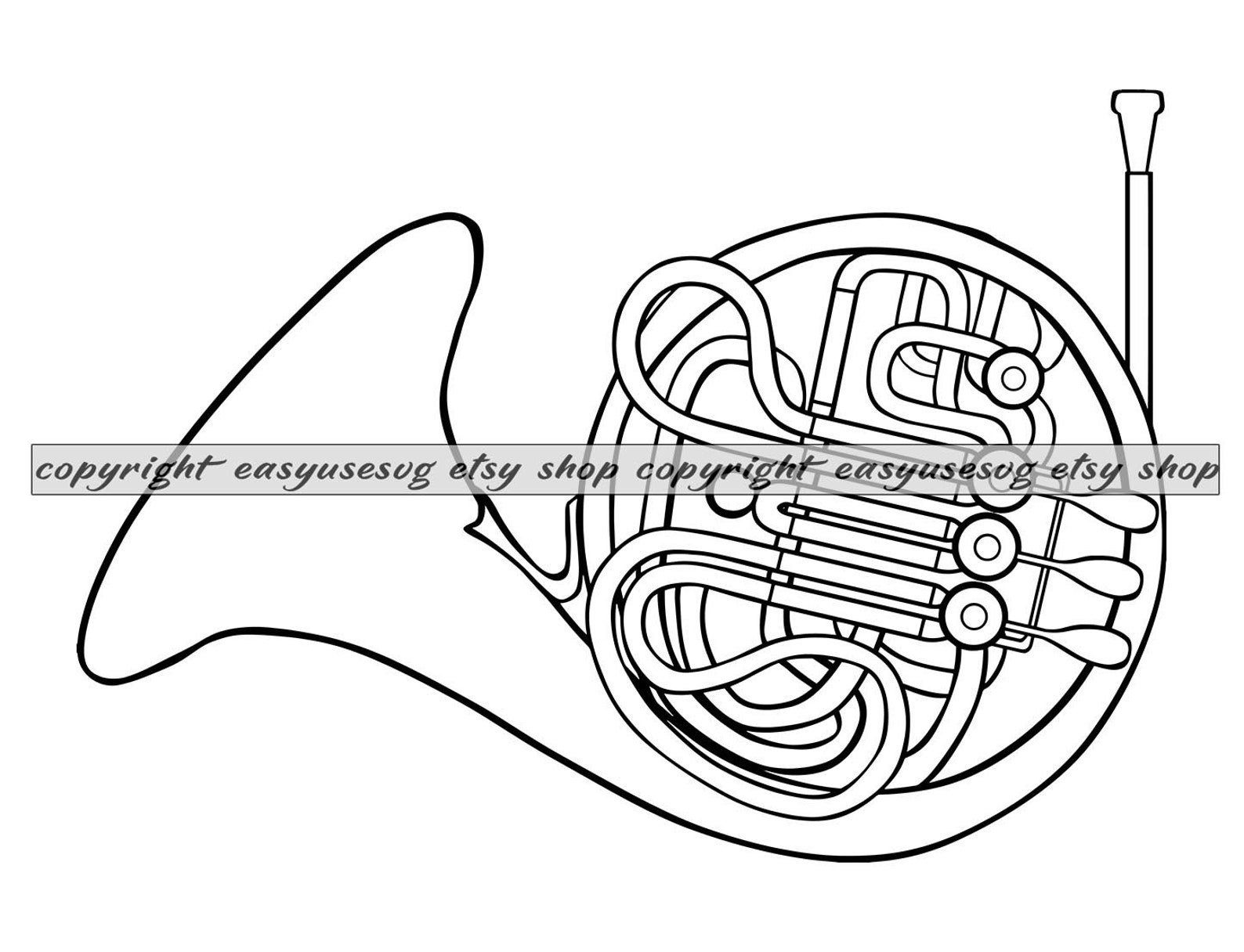 French Horn SVG, French Horn DXF, French Horn PNG, French Horn Clipart