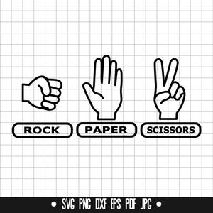 Pedra, Papel e Tesoura SVG, Pacote com 3 Svg, Mãos de Jogo Svg Dxf PNG, Arquivo de Corte, Clipart, Arquivo Digital, Arquivo SVG, Silhueta, Download Instantâneo