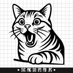 Funny Cat SVG, Funny Cat DXF, Funny Cat PNG, Funny Cat Cut File, Clipart, Digital File, Svg File, Silhouette, Instant Download