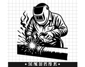 Soldador SVG, Soldador PNG, Archivo de corte de fabricación de metal, Clipart de soldador, Archivo SVG de soldadura, Descarga instantánea