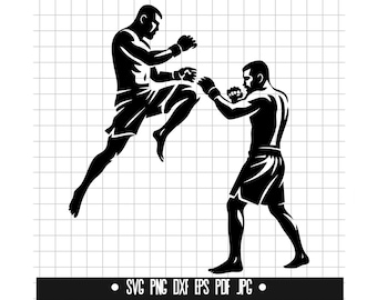 MMA Fighters Svg, MMA Fighters Dxf, MMA Fighters Png, Cut File, Clipart, Digital File, Svg File, Silhouette, Instant Download