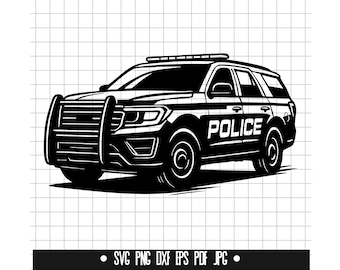 パトカーSVG、パトカーDXF、パトカーPNG、パトカーカットファイル、クリップアート、デジタルファイル、SVGファイル、シルエット、即時ダウンロード