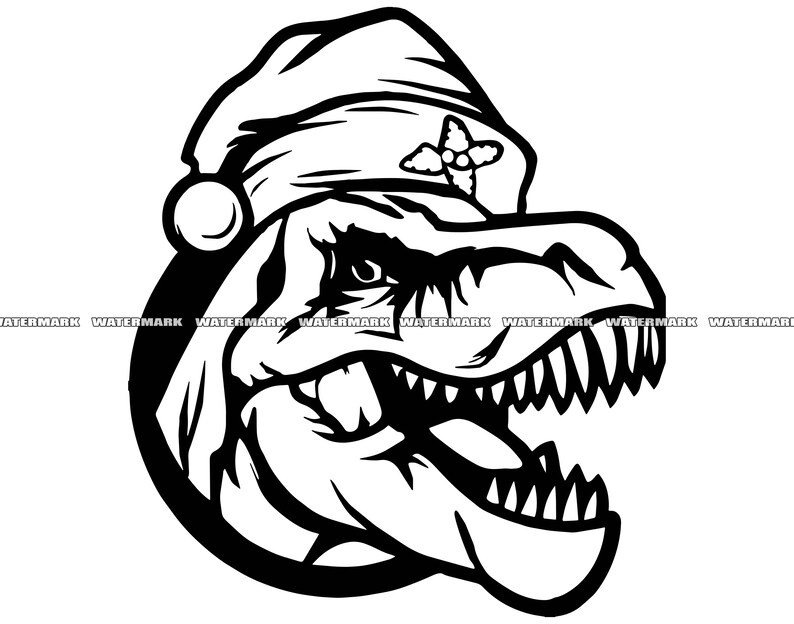 Trex Dinosaur Santa Hat SVG 2 Animal Wild Wildlife Bigbang Christmas ...