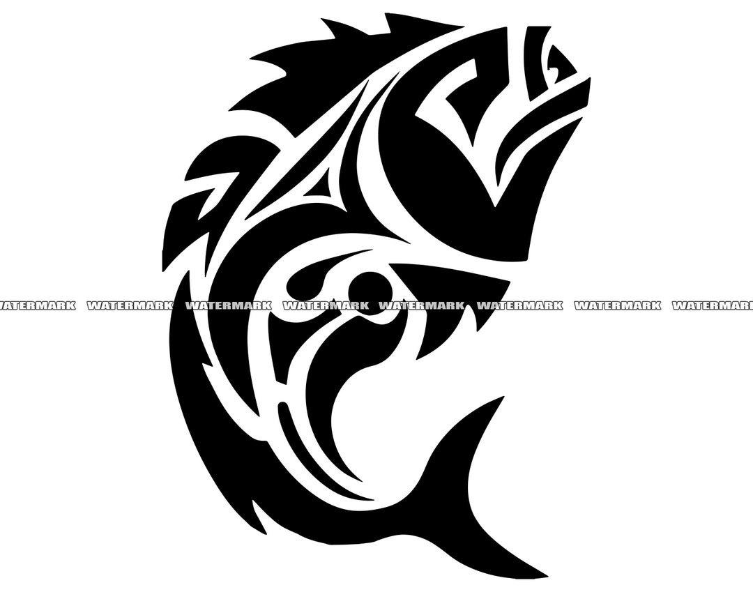 Tribal Fish SVG 3 Tribal Fish Cut File Tribal Fish DXF Etsy