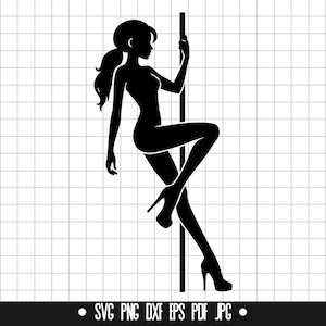 Pole Dance SVG, Tänzerin SVG, Sexy Silhouette Silhouette, Strip Dance, Mädchen Pole, Fitness Tanz, Frau, Heels, Silhouette,outfit