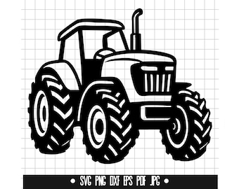 Trattore SVG, Trattore DXF, Trattore PNG, File di taglio del trattore, Clipart, File digitale, File Svg, Silhouette, Download istantaneo
