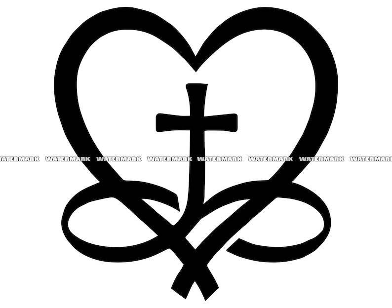Herz Kreuz SVG, Herz Kreuz Plotterdatei, Herz Kreuz DXF, Herz Kreuz PNG
