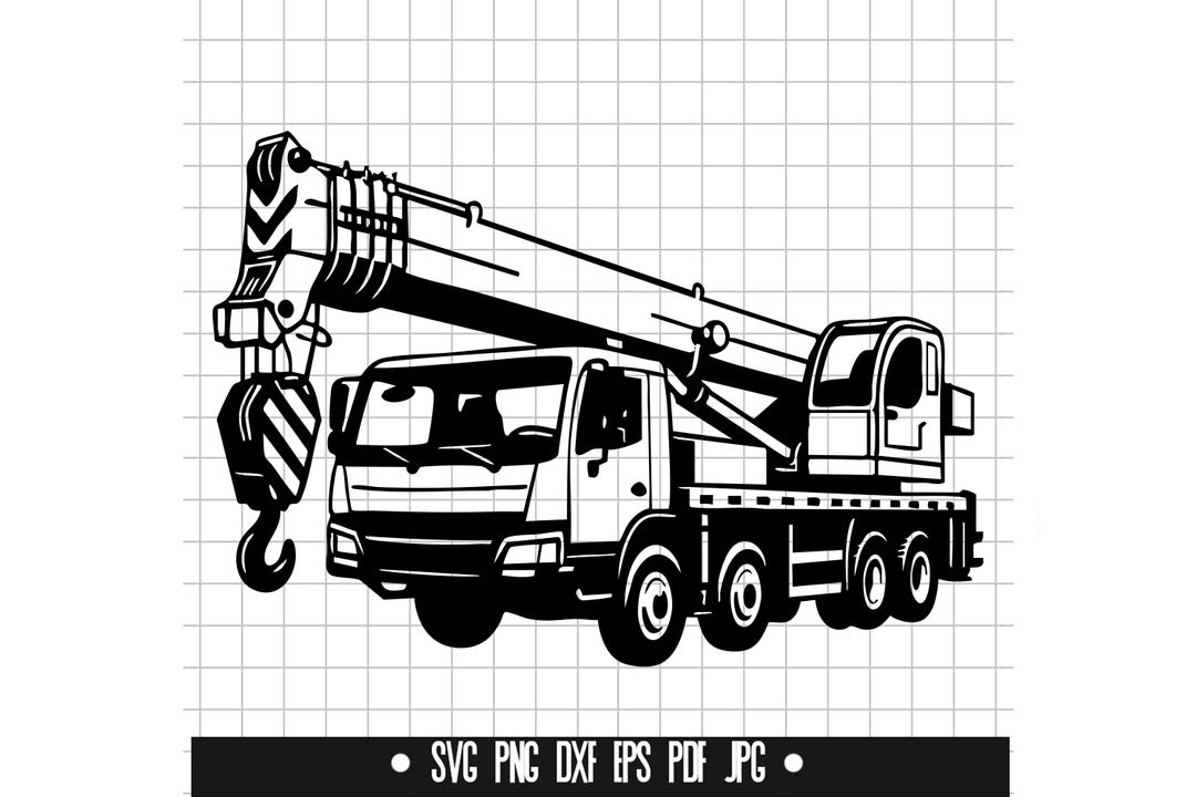Crane Rigging Svg Mobile Crane Svg, Construction Svg, Crane Truck Svg, Mobile Crane Cut ...