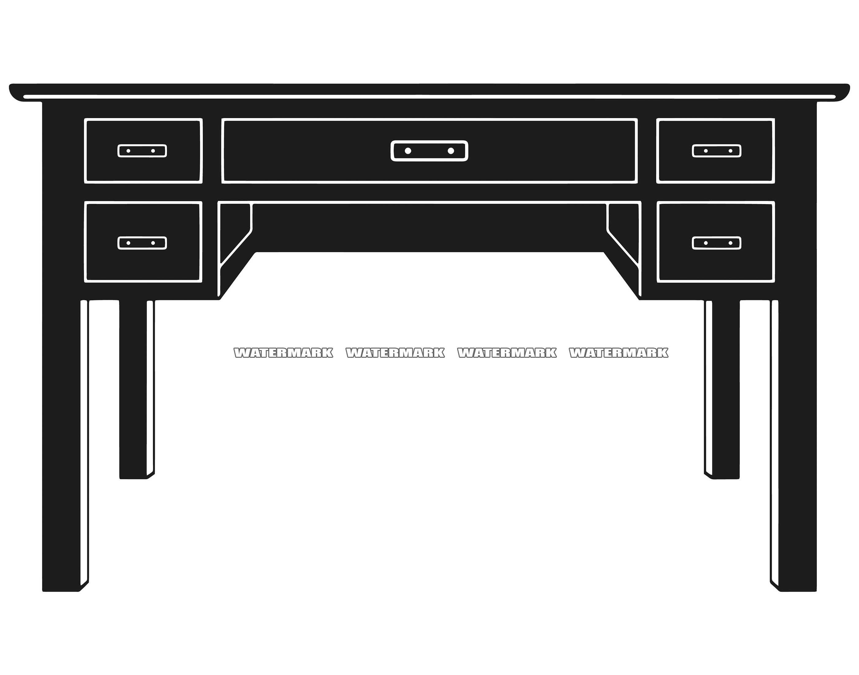 Desk Clip Art Black And White