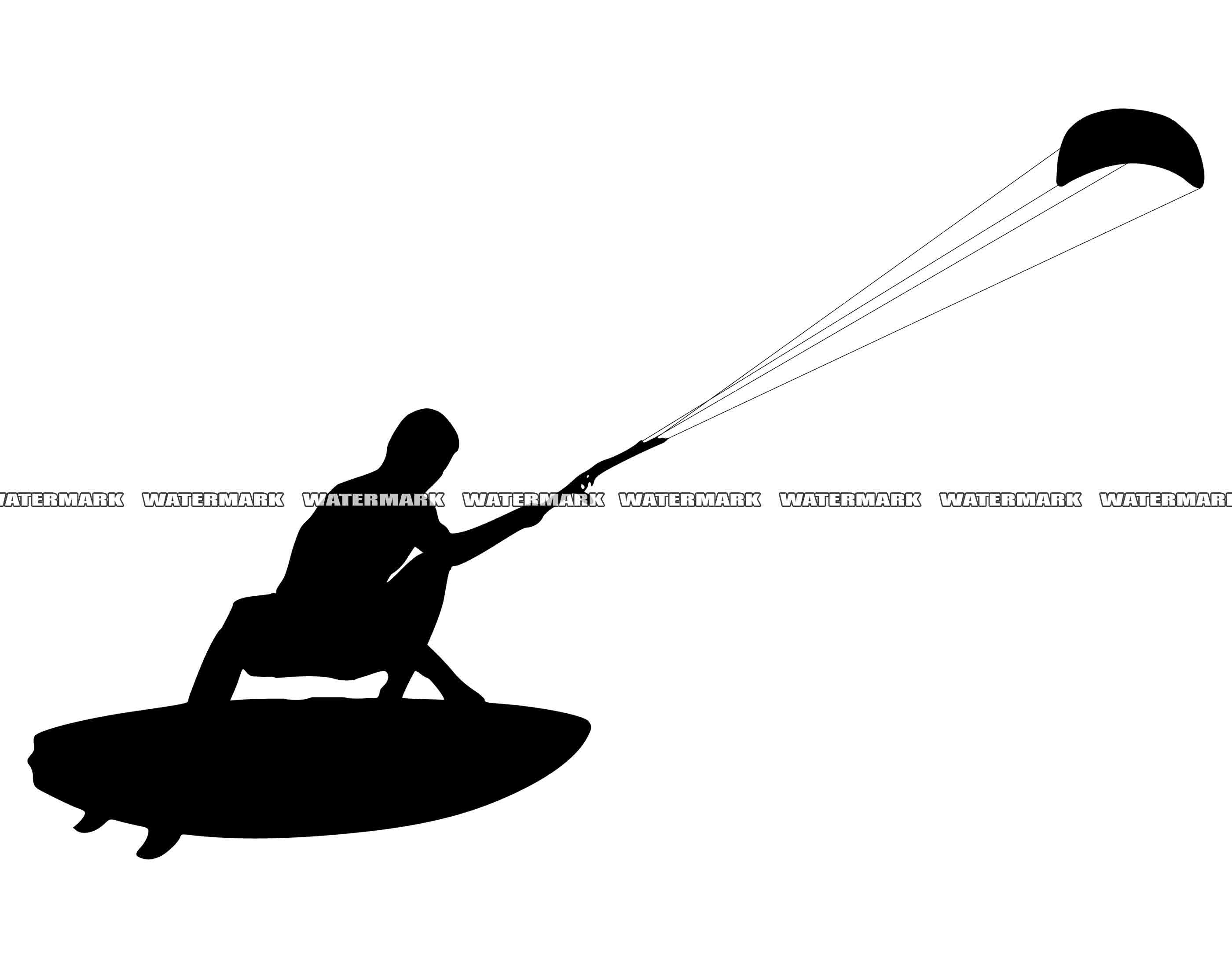 Kitesurfer SVG Kitesurfer Cut File Kitesurfer DXF Etsy