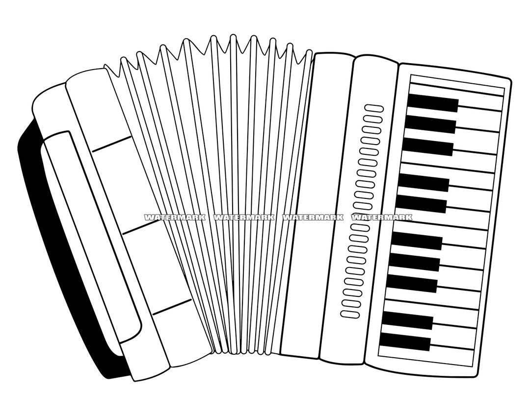 Accordion SVG, 4, Accordion Cut File, Accordion DXF, Accordion PNG